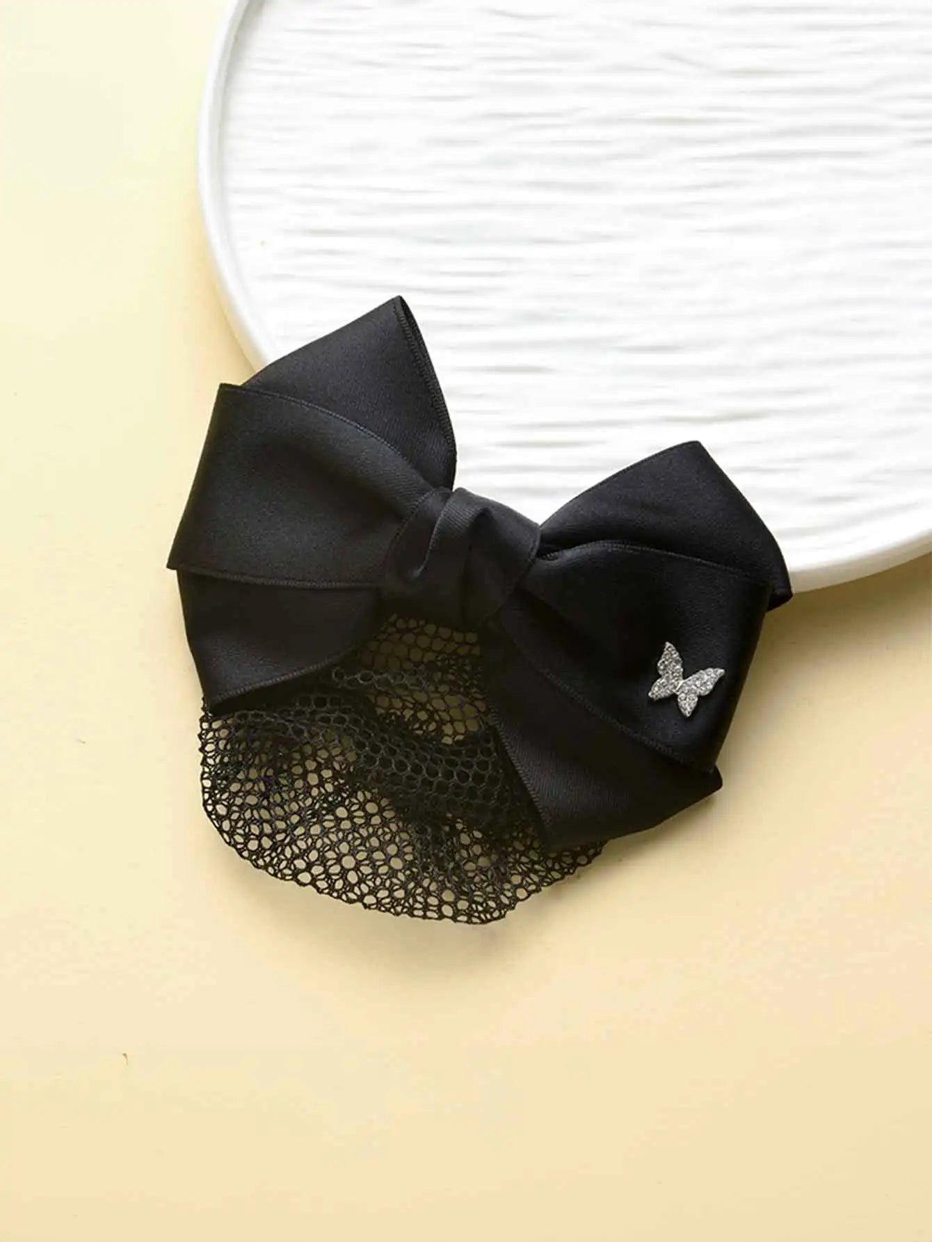 Head Flower Net Bag Professional CCB Postal Nurse Hotel Stewardess Uniform Belt Thin Online Work Tray Hair Net Bag Bow