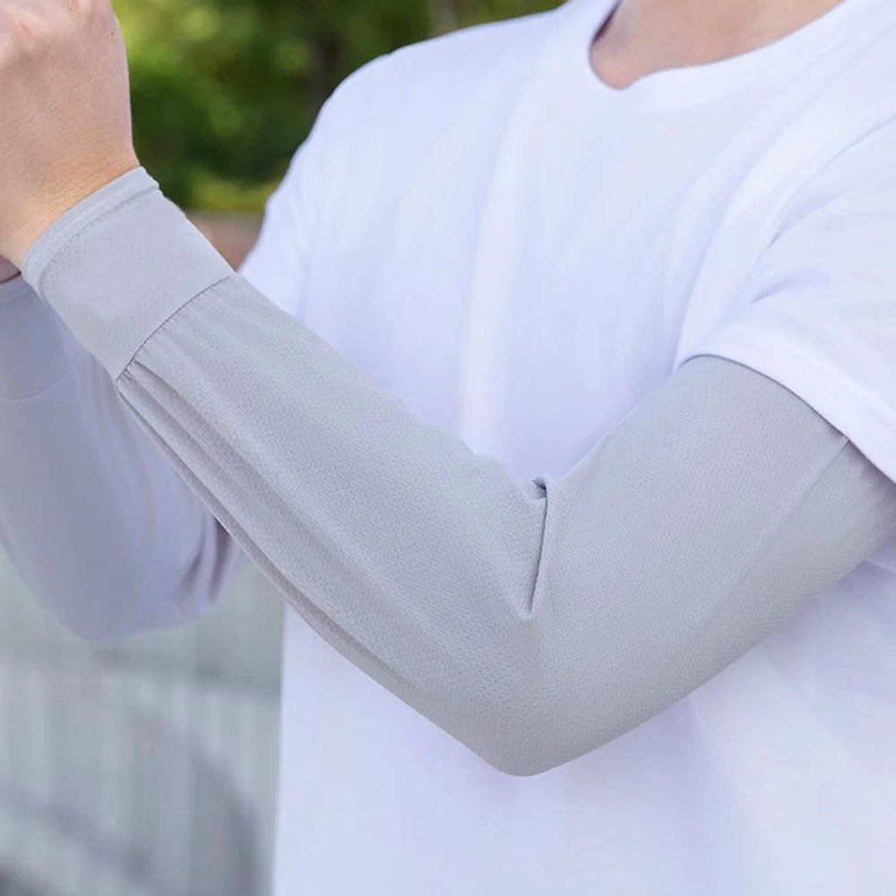 Durable UV Protection Sunscreen Ice Sleeves Loose Breathable Wear-resistant Outdoor Work Arm Warmers Men's Arm Sleeves Summer