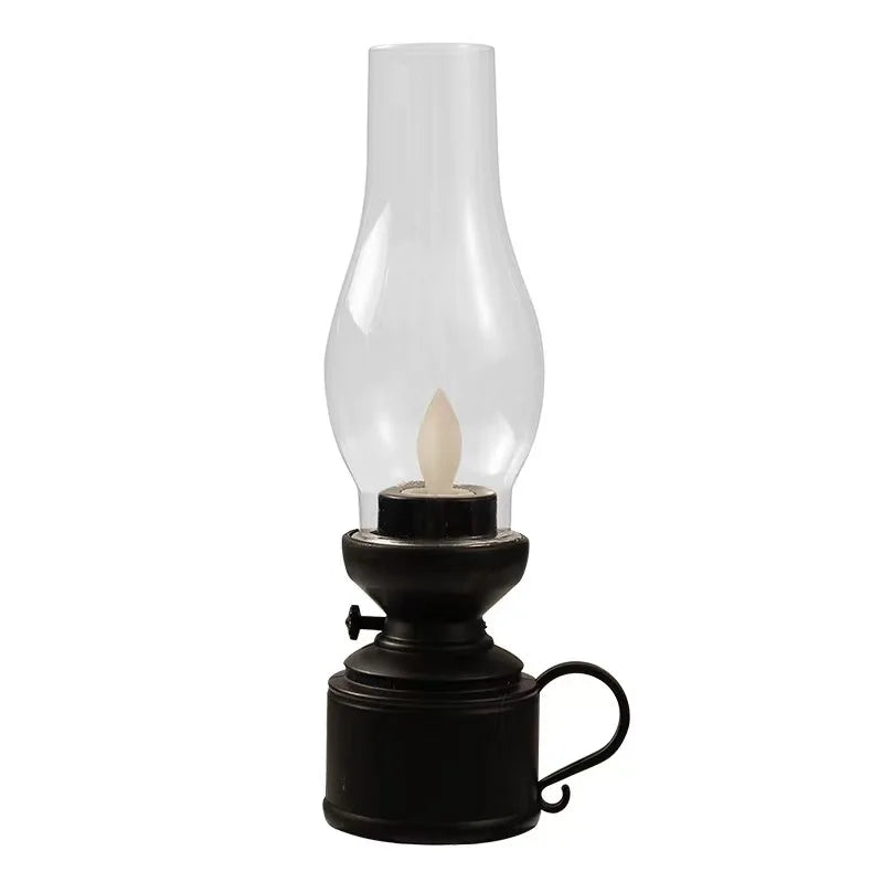 Vintage Lantern Retro Design LED Hanging Oil Lamp Battery Operated Decorative for Home Holiday Christmas Gifts Home Decor