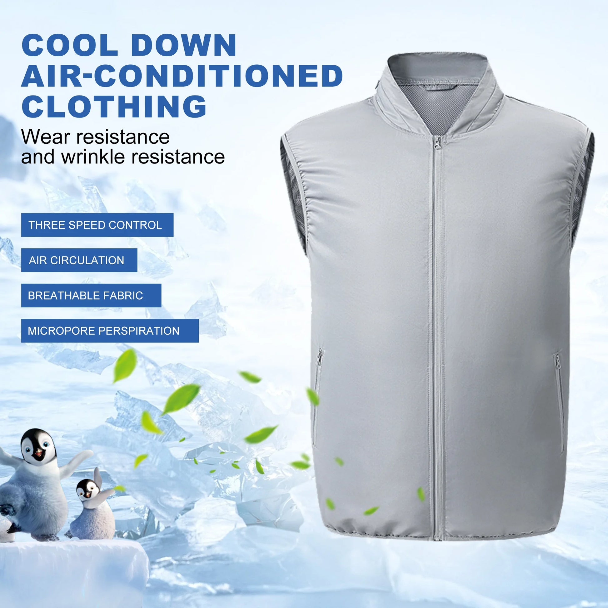 Cool Vest Electric fan vest Cooling Fan Vest Air-conditioned Clothes Hiking Cooling 13 Hours High Temperature Work Fishing Vest