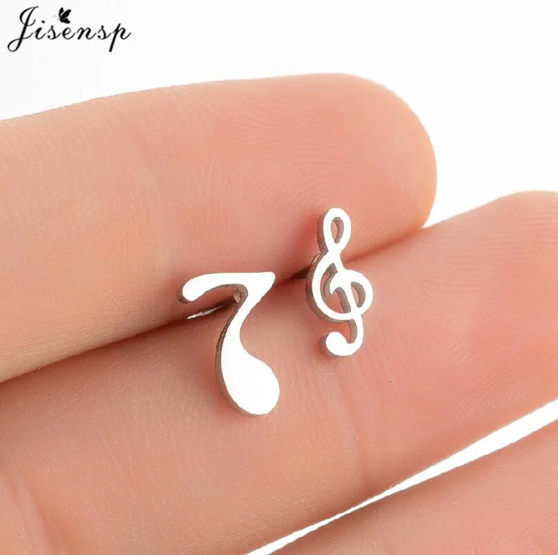 Punk Mini Stainless Steel Earrings for Women Minimalist Spades Gesture Apple Lighter Spider Web Earings Fashion Jewelry brincos