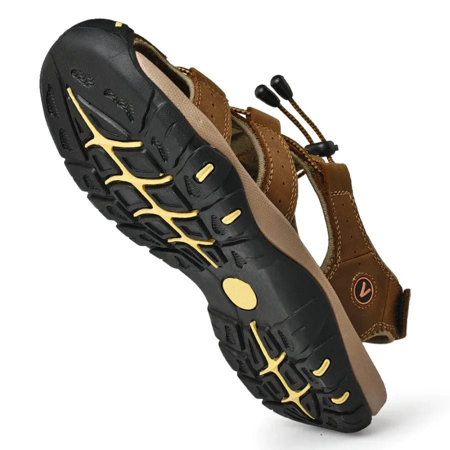 Summer Men Sandals Genuine Leather Mens Casual Shoes Outdoor Men Leather Sandals for Men Beach Shoes