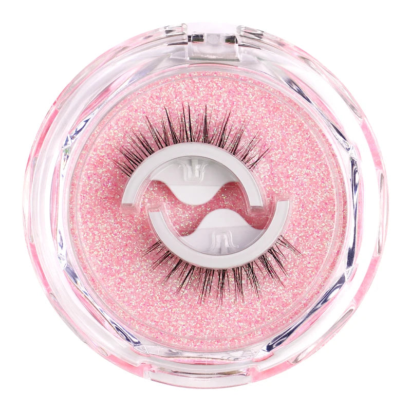 1Pair Reusable Self-Adhesive False Eyelashes Natural Multiple reversible glue-free self-adhesive pairs of false eyelashes Hot