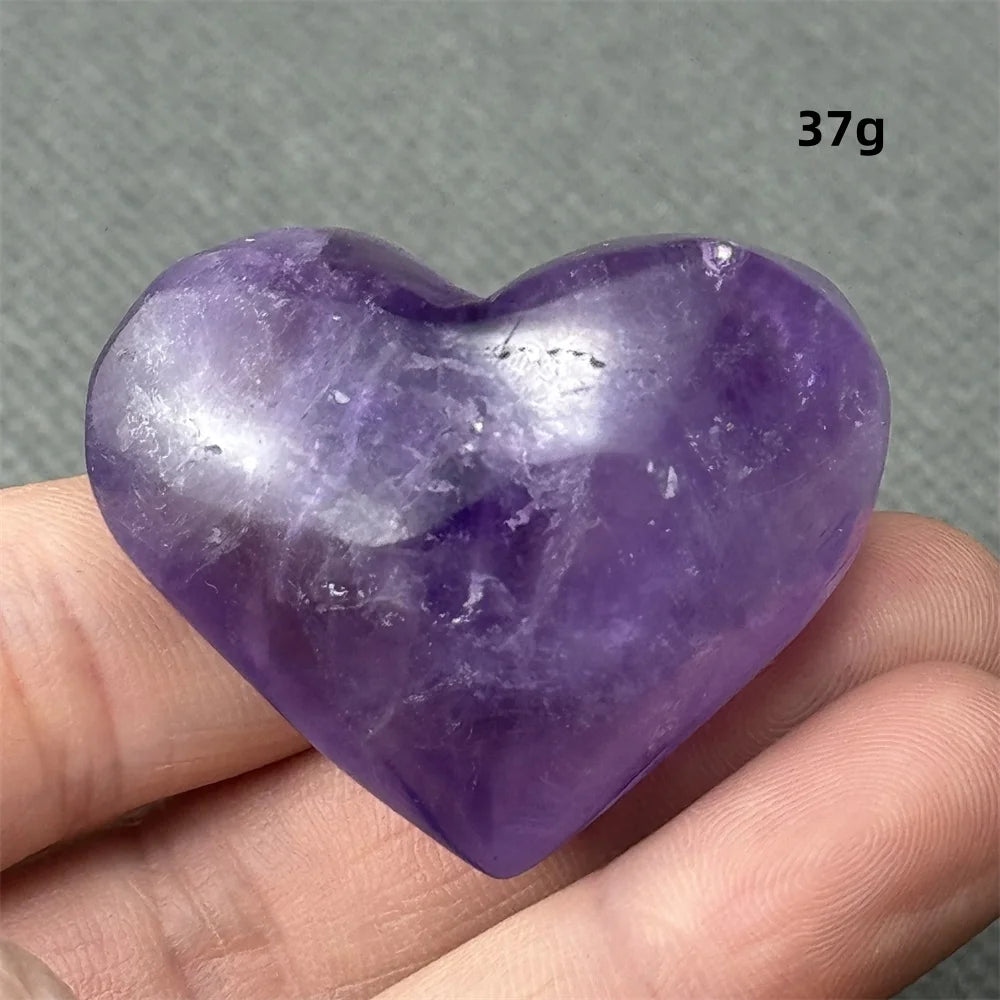 Natural Amethyst Heart Shaped Love Gemstone Meaning Love Healing Reiki Meditation Energy Witchcraft Home Decoration