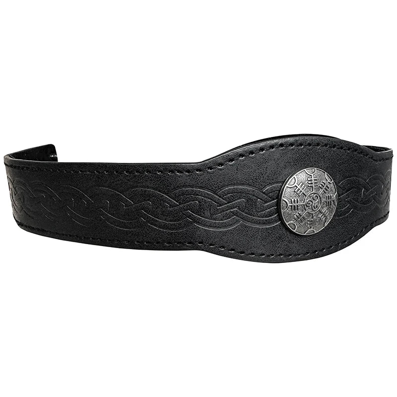 Medieval Viking Tiara PU Leather Head Ring Renaissance King Crown Headwear Medieval Noble Knight Headband Larp Cosplay Props