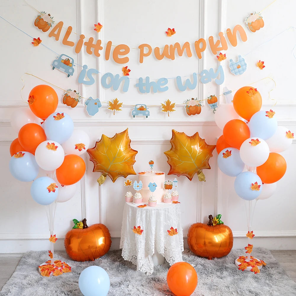 Hello Autumn Thanksgiving Decoration Happy Fall Banner Maple Leaf Cake Toppers Pumpkin Honeycomb Wall Fireplace Hanging Ornament