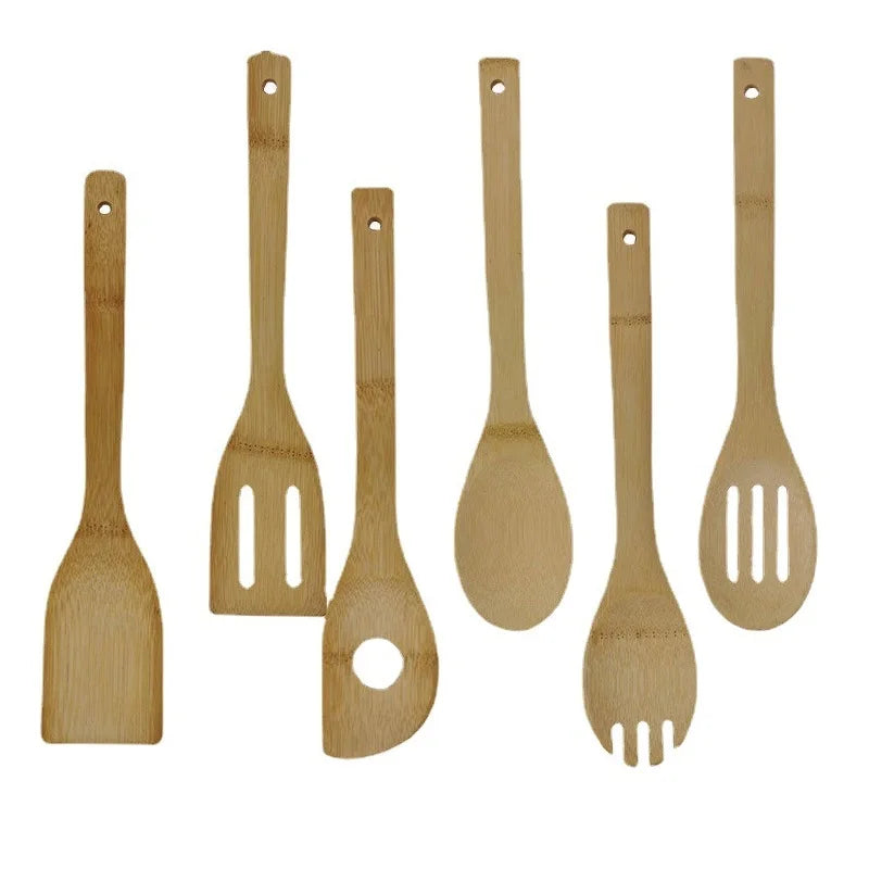 100Pcs/Lot Bamboo Spatula Non-Stick Pan Suit Special Bamboo Shovel Bamboo Spatula Soup Spoon Cooking Long Handle Kitchenware
