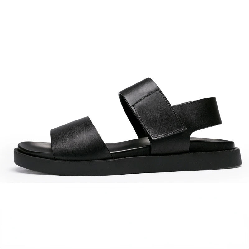 Luxury Genuine Leather Mens Sandals Summer New Handmade Quality Comfortable Classic 2025 Outdoor Daily Flat Social Shoes Man