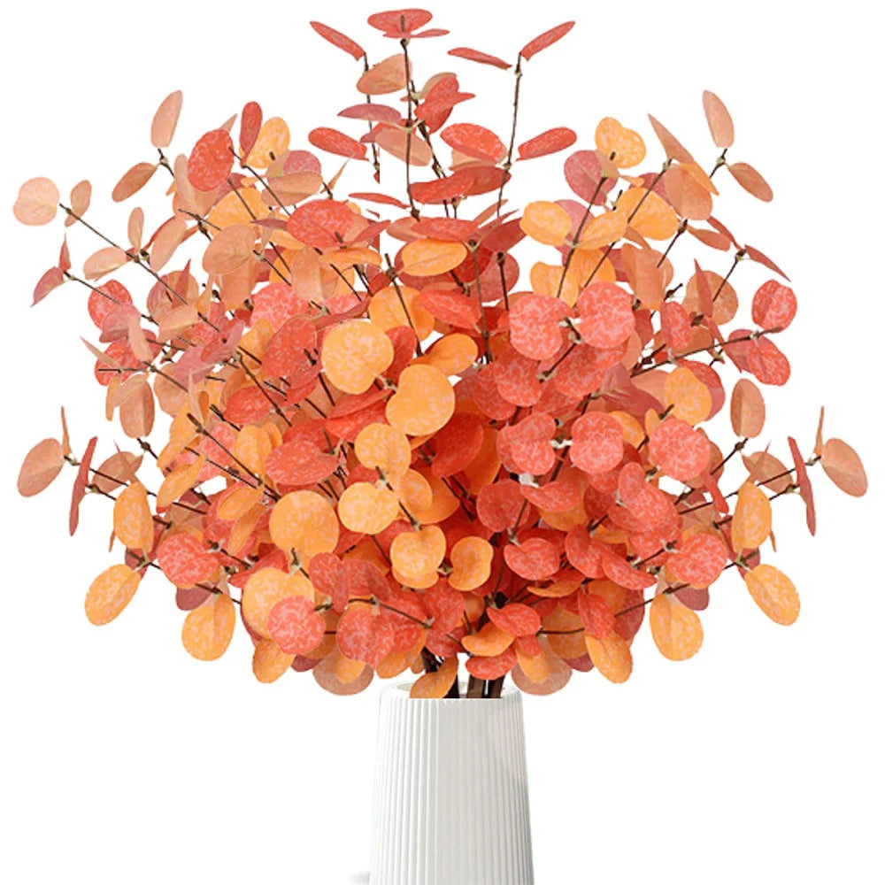 Artificial Eucalyptus Leaves Stems Thanksgiving Decor Tall Eucalyptus Fall Decorations for Halloween Farmhouse Decoration Floral