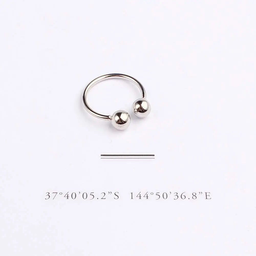 Punk Fashion Wedding Women Silver Gold Knuckle Copper Double Ball Copper Ring Jewelry Unisex Rings Joint Ring