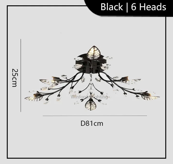 American retro crystal Ceiling lamp minimalist room bedroom dining room Nordic creative LED Ceiling lamp indoor lighting fixture