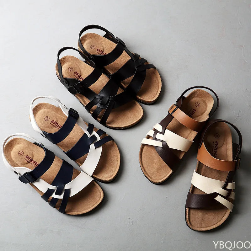 2022 New Summer Fashion Men Leather Sandals Outdoor Comfortable Breathable Sports Casual Non-Slip Beach Luxury Sandals