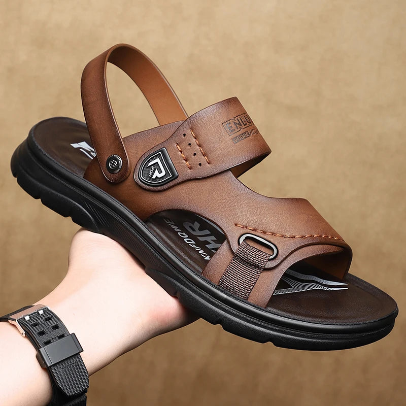 Sandals for men, simple and casual water wading shoes, beach shoes, summer new trend, soft sole dual-use slippers, anti slip san