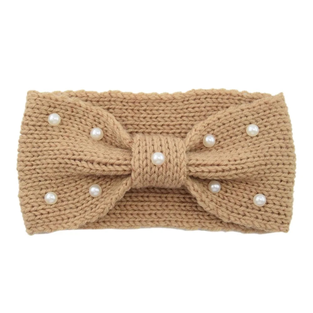 New Bowknot Pearl Headbands for Woman Solid Wash Face Hairband Elastic Sports Yoga Headwear Girls Hair Band Hair Accessories