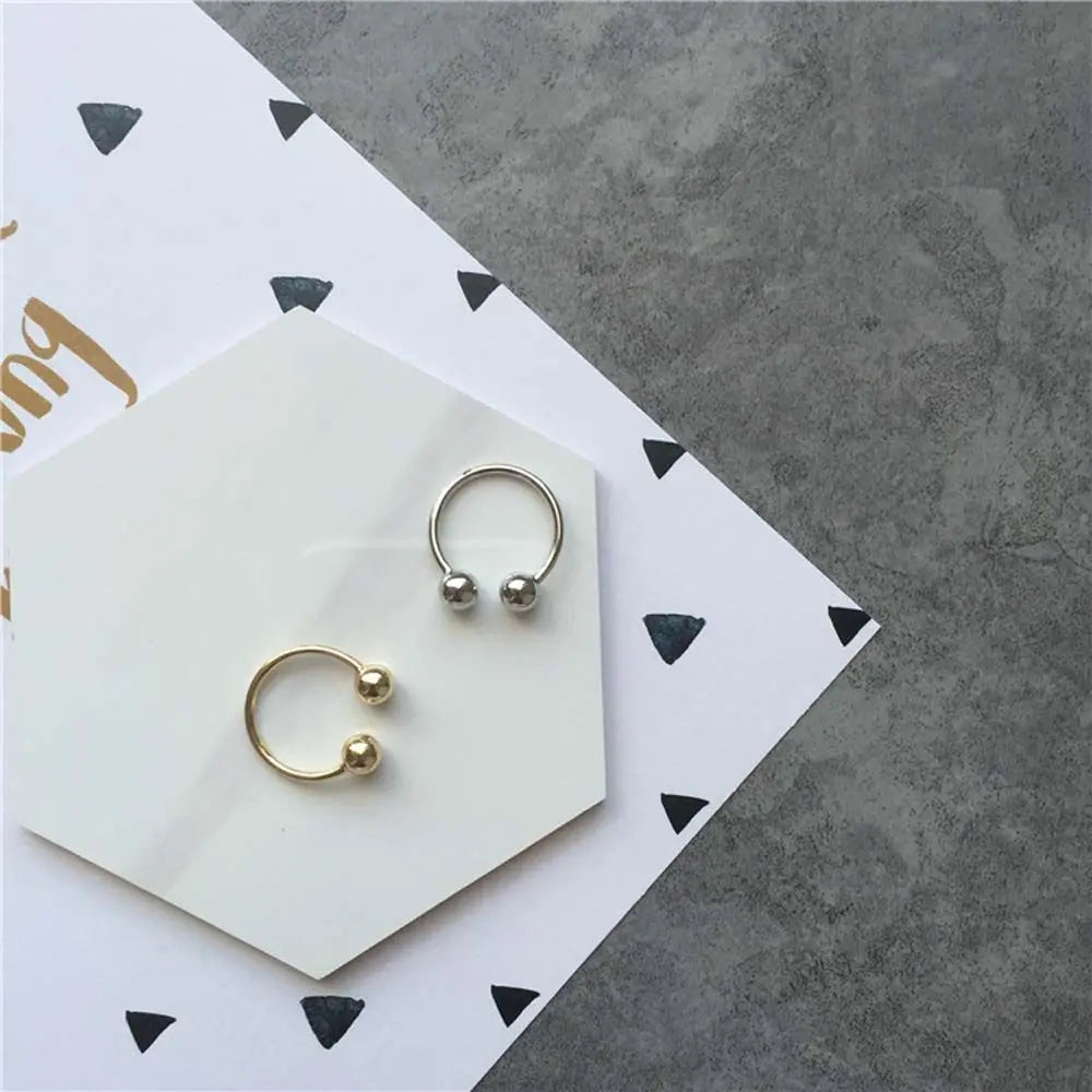 Punk Fashion Wedding Women Silver Gold Knuckle Copper Double Ball Copper Ring Jewelry Unisex Rings Joint Ring