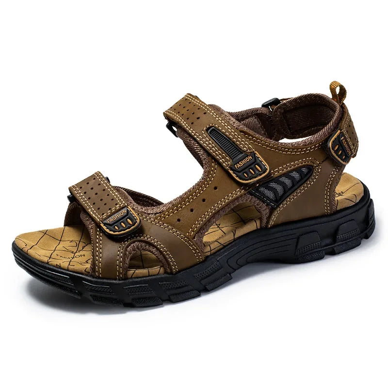 Brand Classic Mens Sandals Summer Genuine Leather Sandals Men Holidays Outdoor Casual Shoes Men Sandal Beach 2023