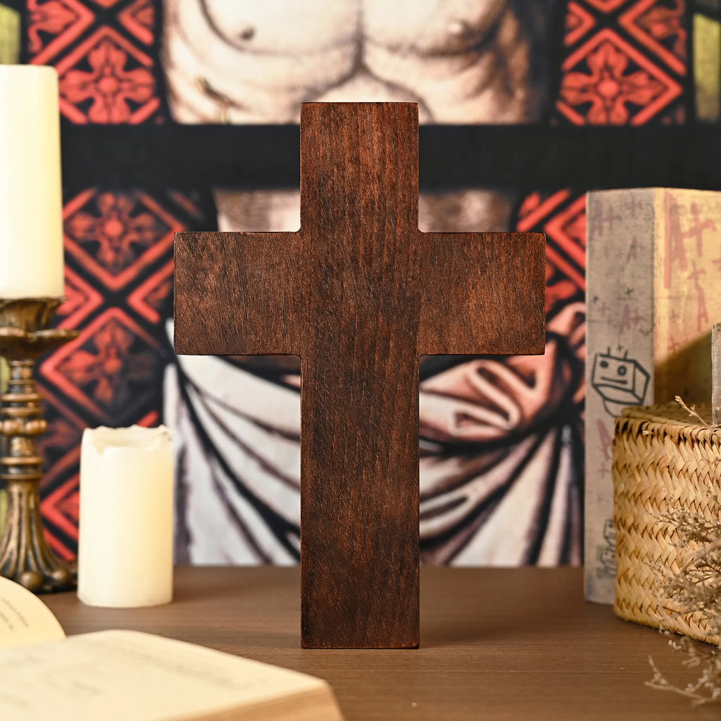 Wood carving Jesus birth cross crafts home church decoration cross-border ornaments solid wood pendant wooden foreign trade
