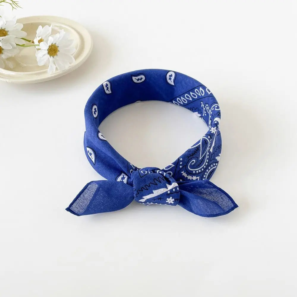 Headband Small Square Scarf Triangle Scarf Hip Hop Cashew Nut Print Scarves Scarf Hair Band Cotton and Linen Printed Silk Scarf