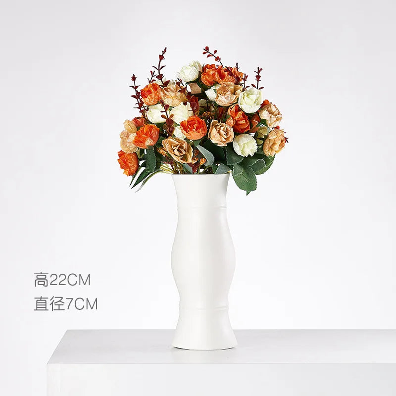 Modern Nordic Ceramic Vases, Living Room, Household Tabletop Decorations, Plain Burning Process, High Grade Vase