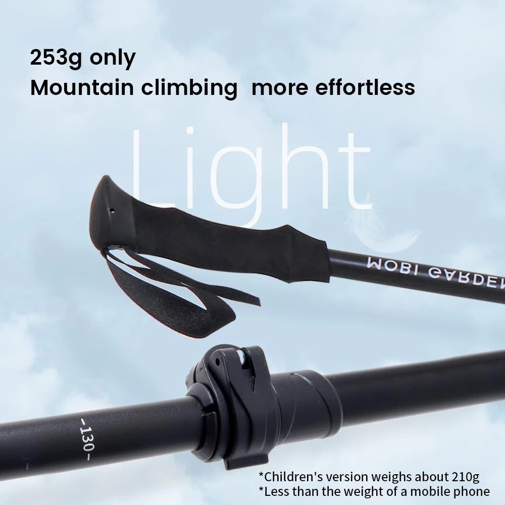 MOBI GARDEN Ultralight Aluminum Alloy Folding Trekking Pole  Professional Hiking Staff for Outdoor Walking sticks