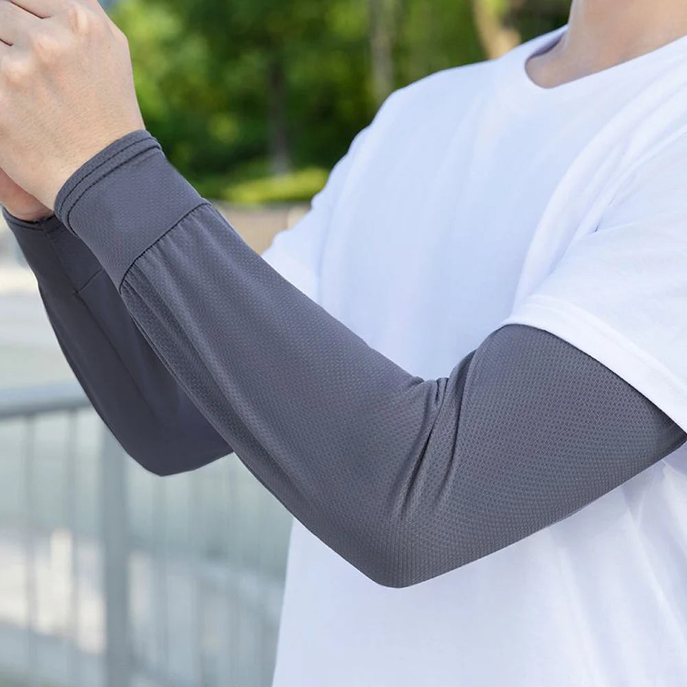 Durable UV Protection Sunscreen Ice Sleeves Loose Breathable Wear-resistant Outdoor Work Arm Warmers Men's Arm Sleeves Summer