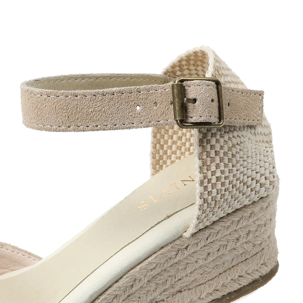 Espadrilles Wedge Flatform Women's Sandals Genuine Cow Suede Leather Sandals