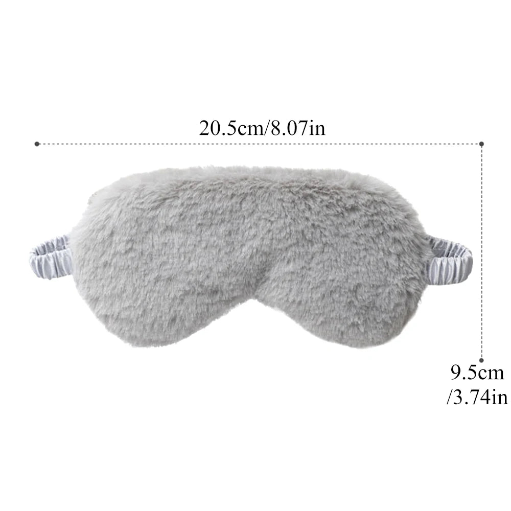 Tcare Lightweight Comfortable Sleep Mask Super Soft Adjustable Rabbit Plush Eye Masks for Sleeping Shift Work Naps for Men Women