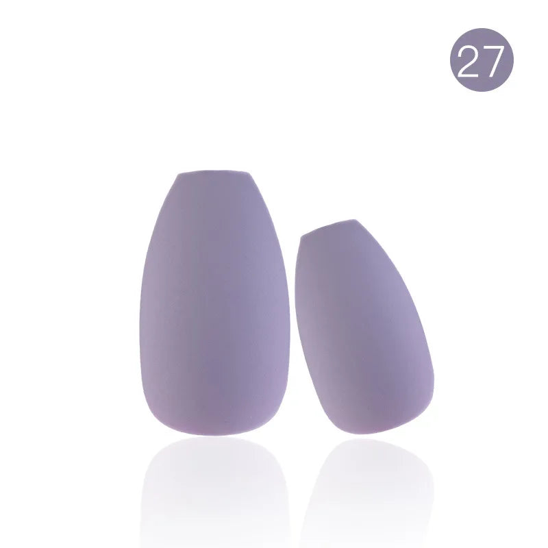 24tips/pc French White Fake Nails Matte /Glossy Detachable Long Square Natural False Press on Nails Manicure Faux Ongles