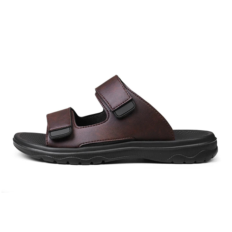 Men Sandals Summer Leisure Beach Holiday Outdoor Male Retro Comfortable Casual Sandals leather Men Flip Flops