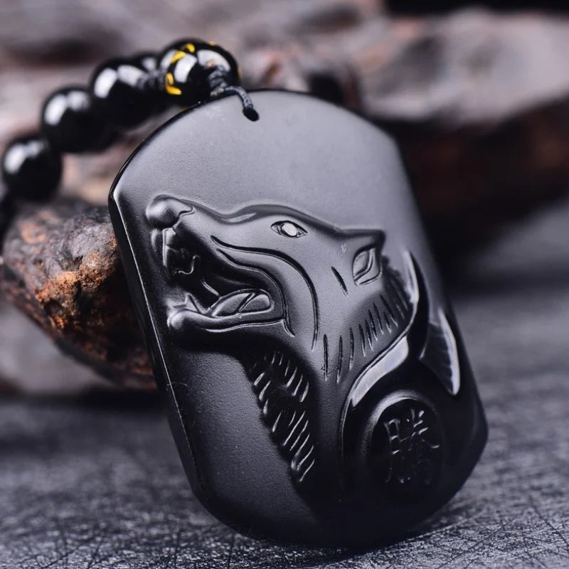 Natural Black Obsidian Money Buddha Pendant Necklace Chinese Hand Carved  Accessories Amulet for Men Women Fashion Jewelry