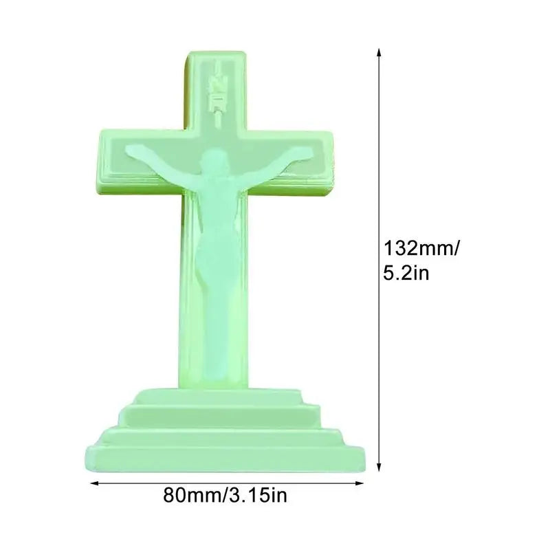 Luminous Church Crucifix Figurines Jesus Christ On The Stand Cross Wall Crosses Antique Home Chapel Decoration Wall