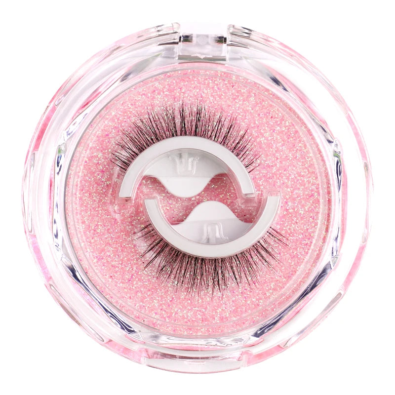 1Pair Reusable Self-Adhesive False Eyelashes Natural Multiple reversible glue-free self-adhesive pairs of false eyelashes Hot