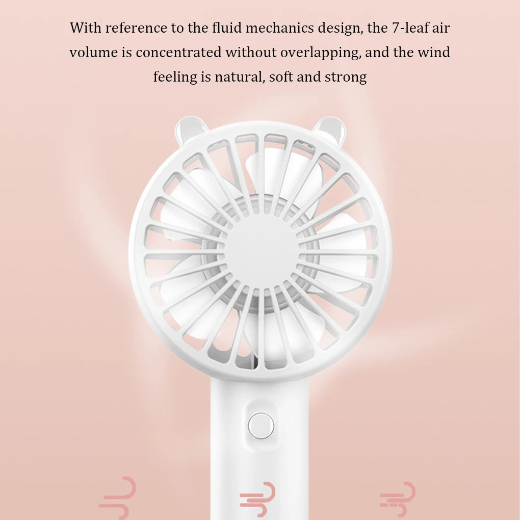 Handheld Fan Mini USB Rechargeable Fans Desk Table with Base Small Makeup Mute Cooler Girls Kids Outdoor Dorm Home