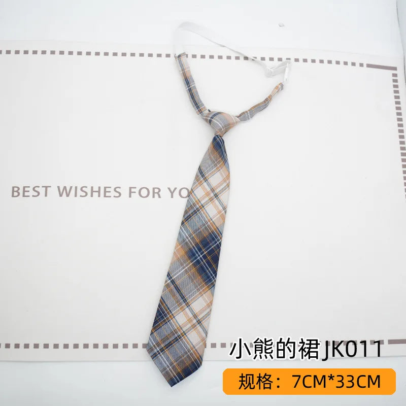 Trendy JK Ties Bowtie Women College Student Collar Neckwear Daily Shirt Accessories Cotton Plaid Bowknot Lolita Girls Lazy-tie
