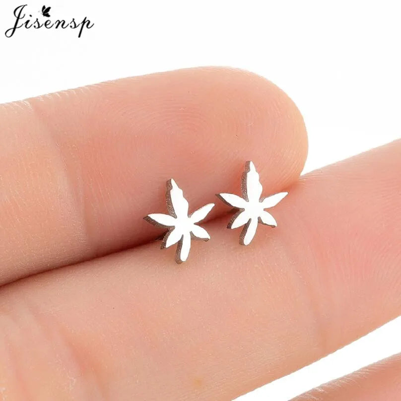 Punk Mini Stainless Steel Earrings for Women Minimalist Spades Gesture Apple Lighter Spider Web Earings Fashion Jewelry brincos