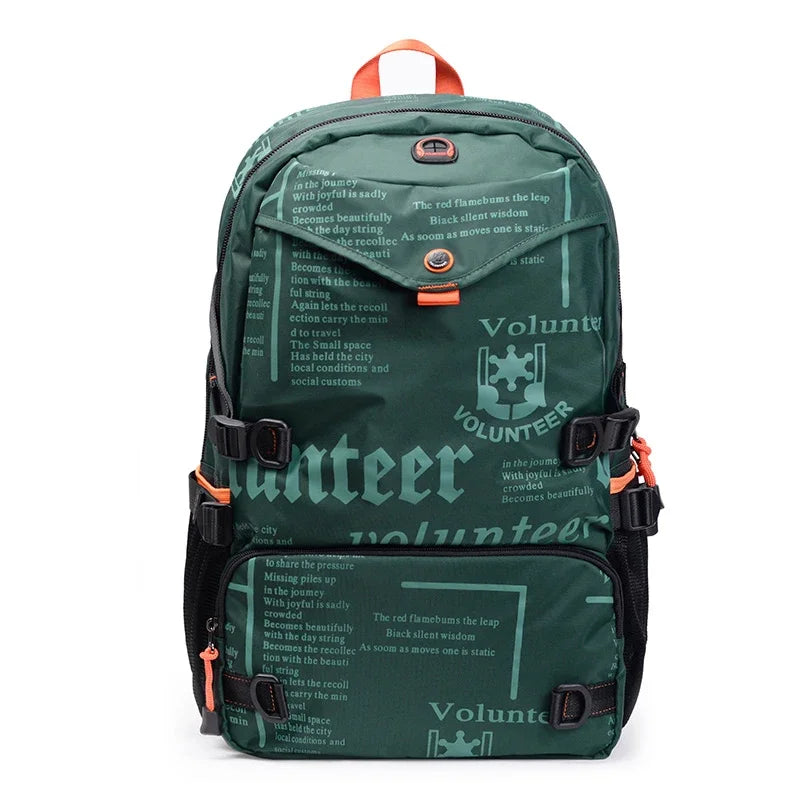 VOLUNTEER Travel Backpacks Men Fashion Hiking Sports Waterproof College Backpack Man Commuter Light Weight Oxford Bag 1518-03A