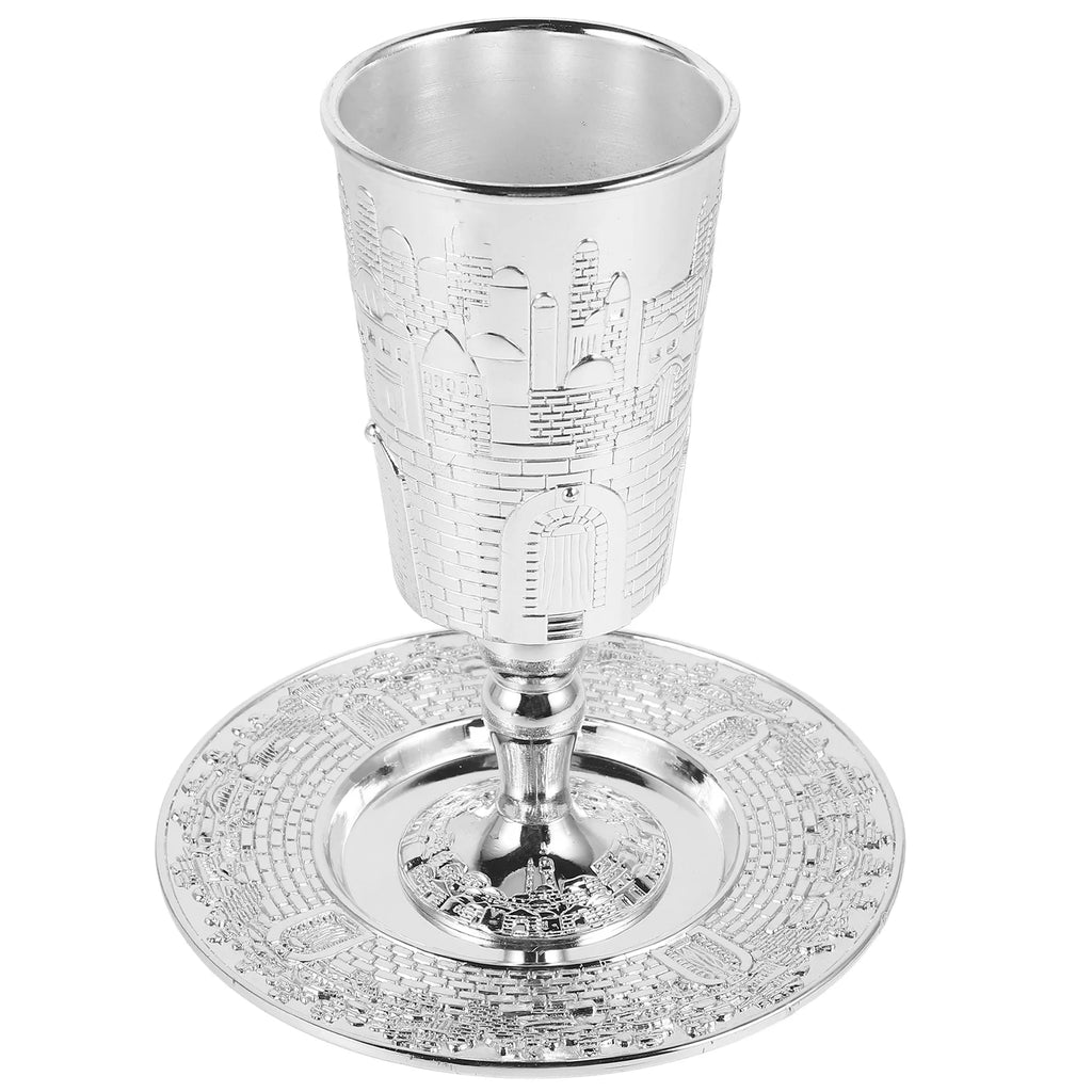 Jar Cup Jewish Holy Grail Silver Tray Judaica Shabbos Cups European Style