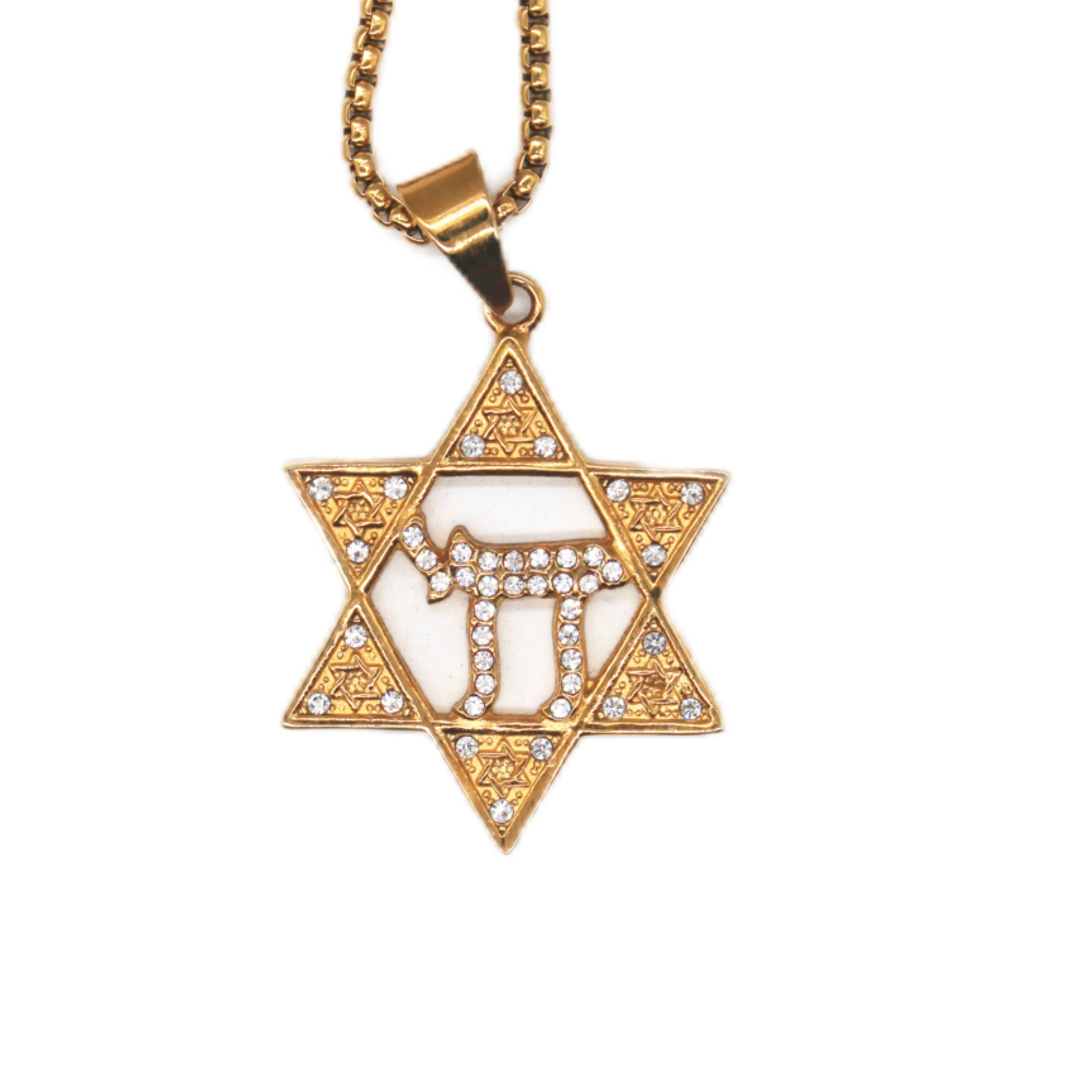 Menorah Pendant Judaica Necklace Women/Men Religious Symbols Jewelry Long Chain