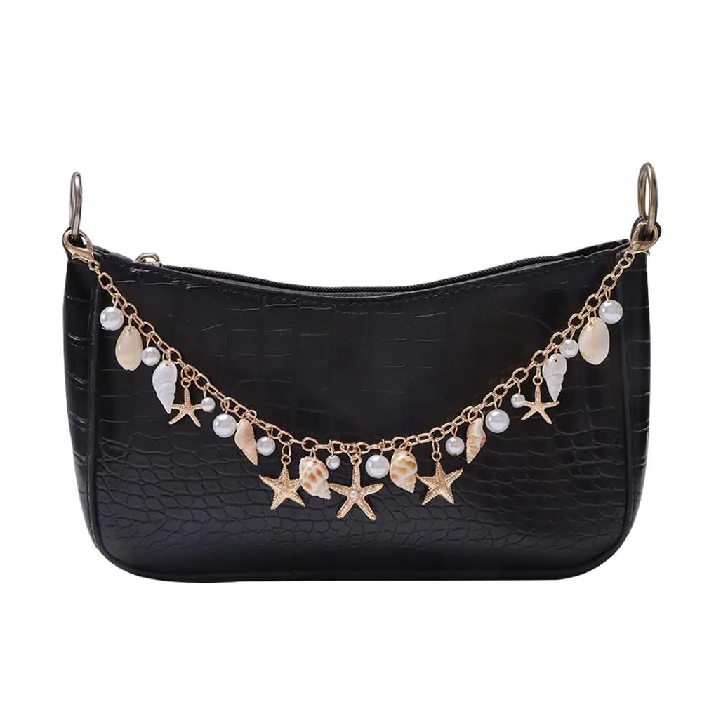 Bohemian Style Multi-layer Bag Chain For Handbag DIY Jewelry Accessory Gift Women Pants Chain With Imitate Starfish Conch Pearl