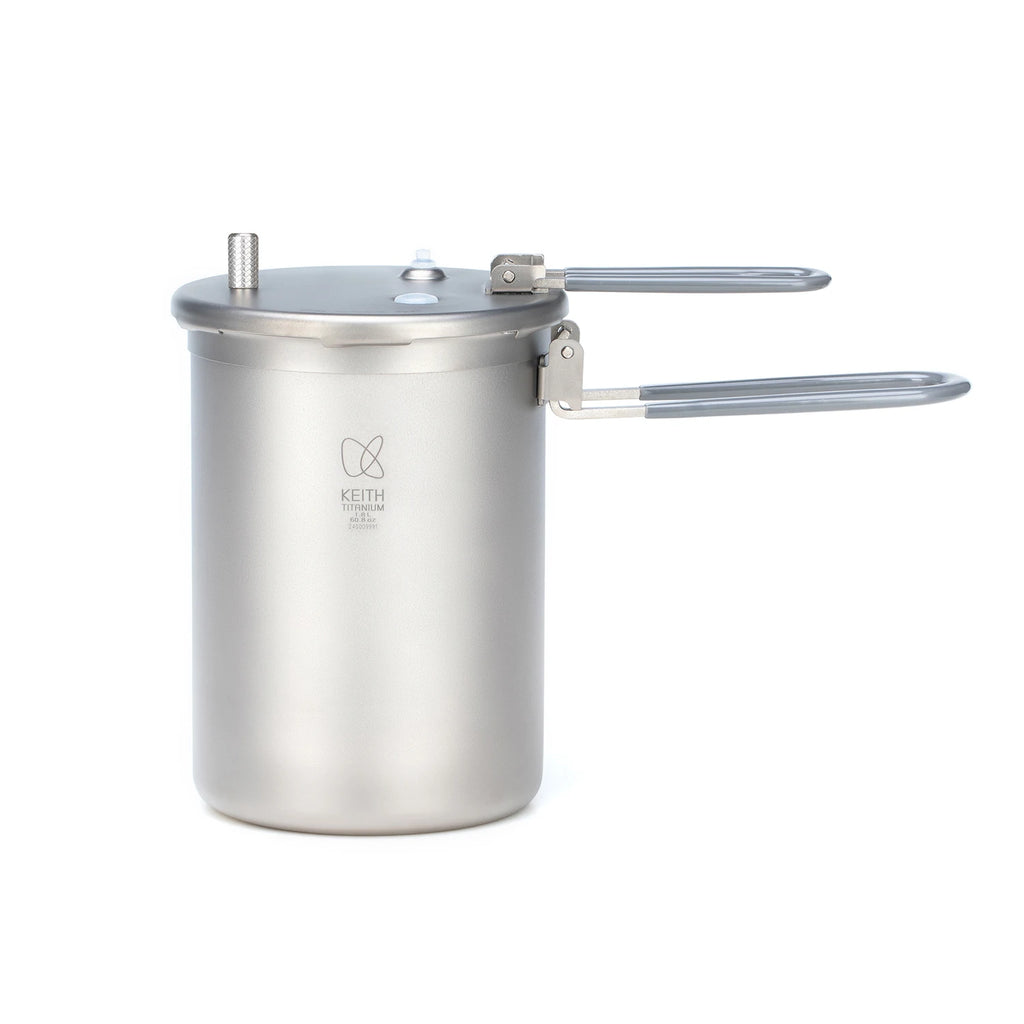 Keith Outdoor Titanium Plateau Pressure Cooker 1.8L Picnic Stew Pot Set Cooking Tool