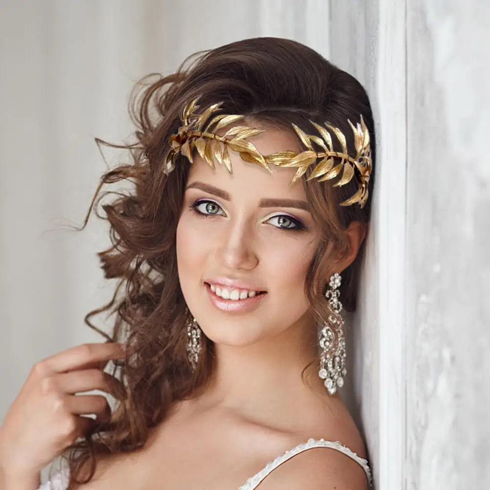 Medieval Laurel Leaf Crown Headband - Woodland Forest Greek God Circlet for Men, Adults, Renaissance Toga Cosplay