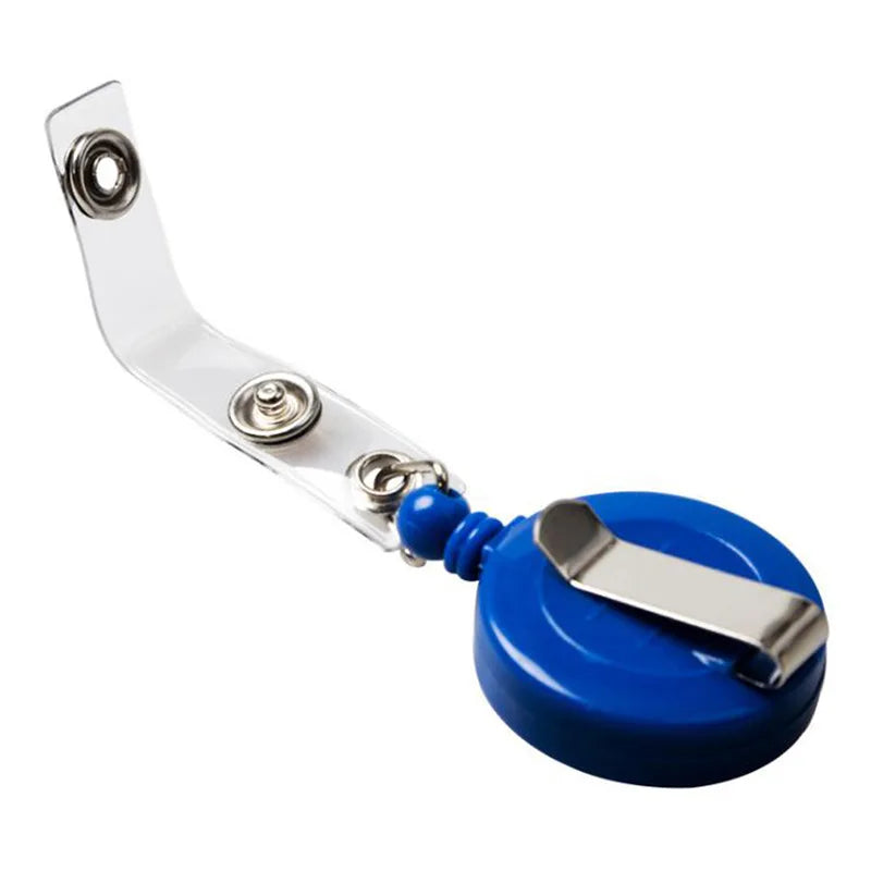 Solid Color Horizontal Vertical Employee Staff ID Work Card Cover with Retractable Badge Reel Lanyard Badge Pass Bus Card Holder