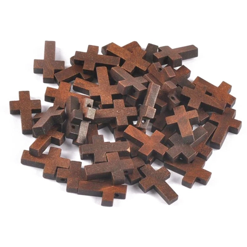 Pack of 50pcs Wood Cross Holding Church Utensil Religious Souvenir Comfort Holding Crosses Home Decors Ornament