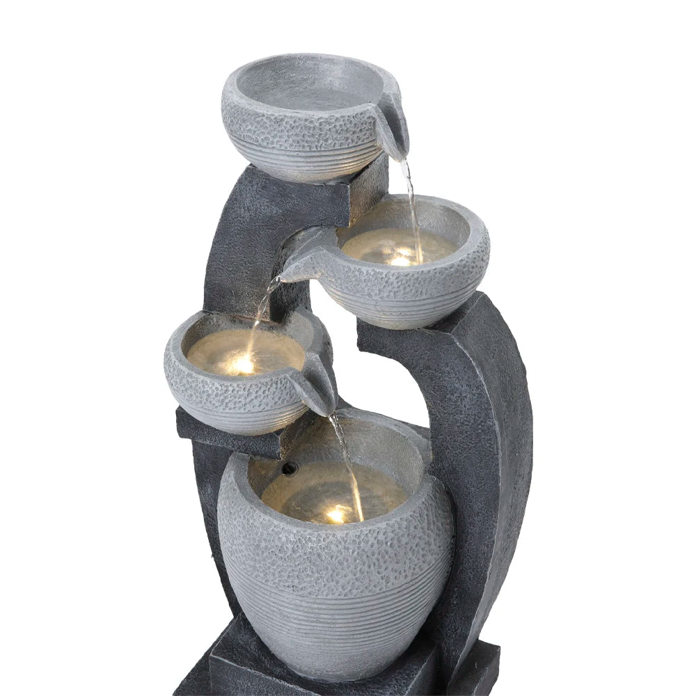 Garden Sanctuary Outdoor Solar-Powered Water Fountain Rockery Decor, 27.5cm W x 21.5cm D x 64cm H