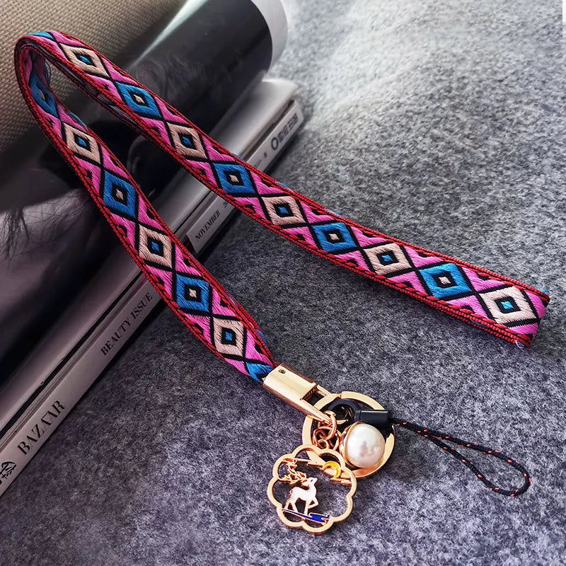 Cell Phone Lanyard Retro Neck Lanyard Strap Mobile Phone Anti-lost Rope Detachable Pendant Compatible Key Chain Work Card U Disk