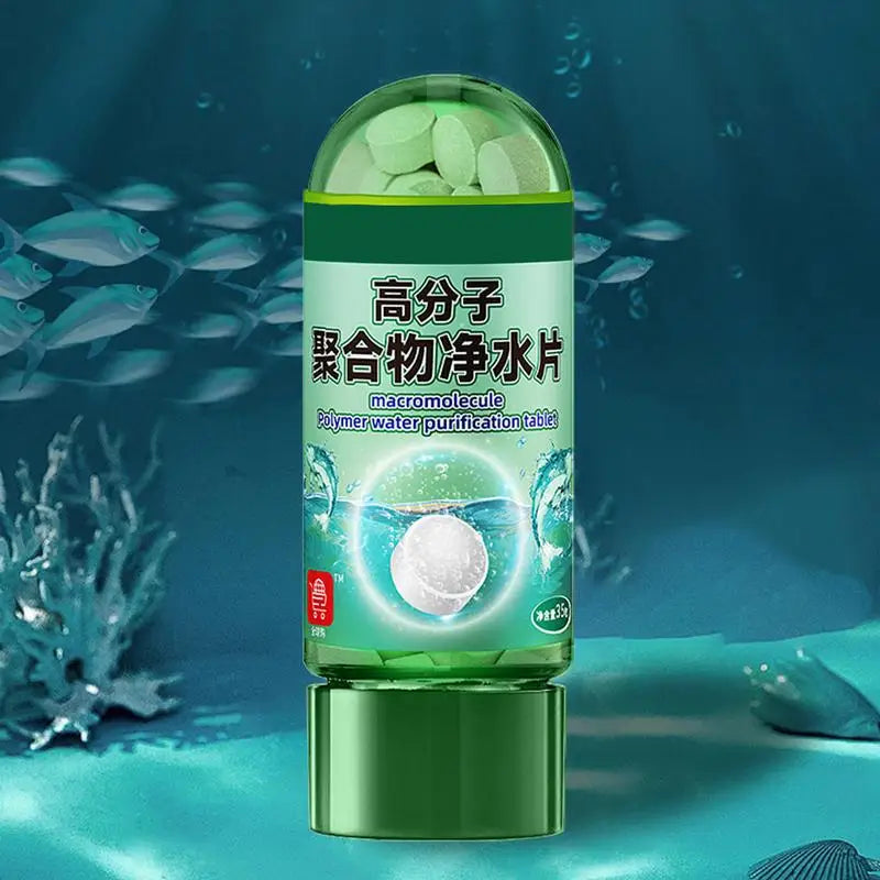 Water Purifying Tablets 1 Bottle Fast Water Purification Tabs Fish Supplies Potable Aqua Tablets Natural Fish Tank Accessories