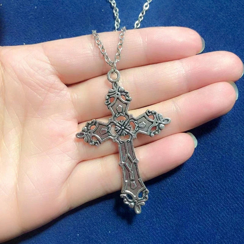 Fashion Christian Necklaces for Women Wen Gift Vintage Gothic for Cross Pendant Long Chain Necklace Choker Goth Drop Shipping