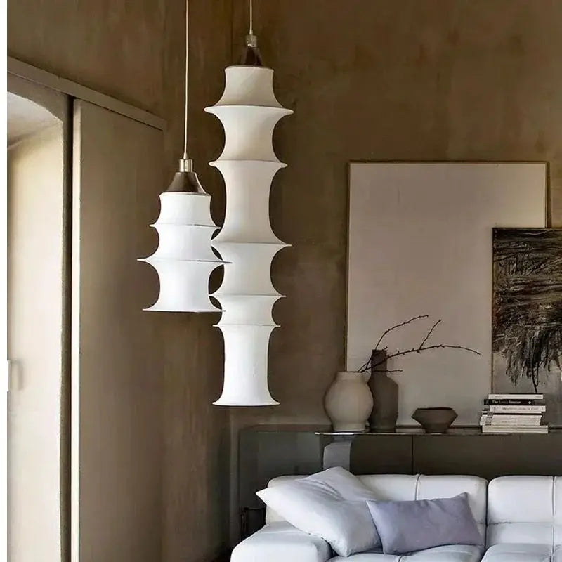 Japanese Wabi Sabi New Chinese Minimalist Bamboo knot Silk Chandelier Restaurant B&B Living Room Decoration Home Pendant Lights