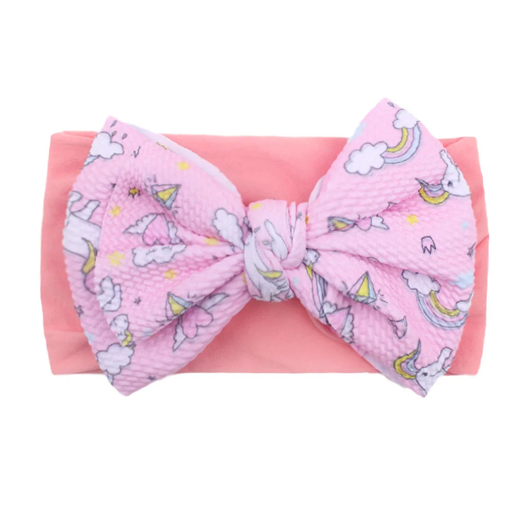 Baby Newborn Headband For Girls Elastic Knit Children Turban Baby Bows Soft Nylon Kids Headwear Hair Accessories Lovely