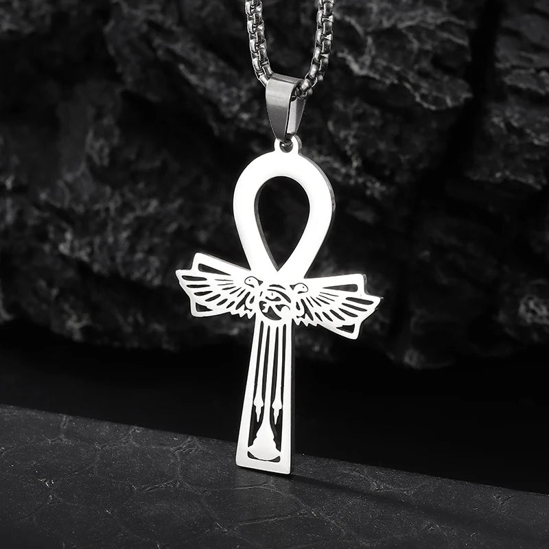 Stainless Steel Christian Eucharist Halo Grape Juice Cross Necklace Men Women Catholic Holy Spirit Church Jewelry